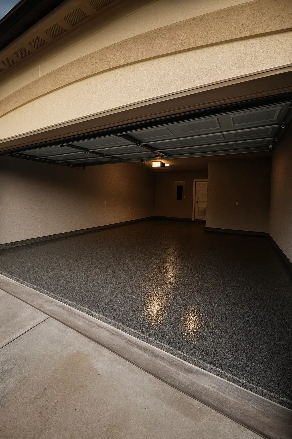 Two Car Garage Epoxy Flake System in Memorial Houston Texas by Houston Floor Coatings
