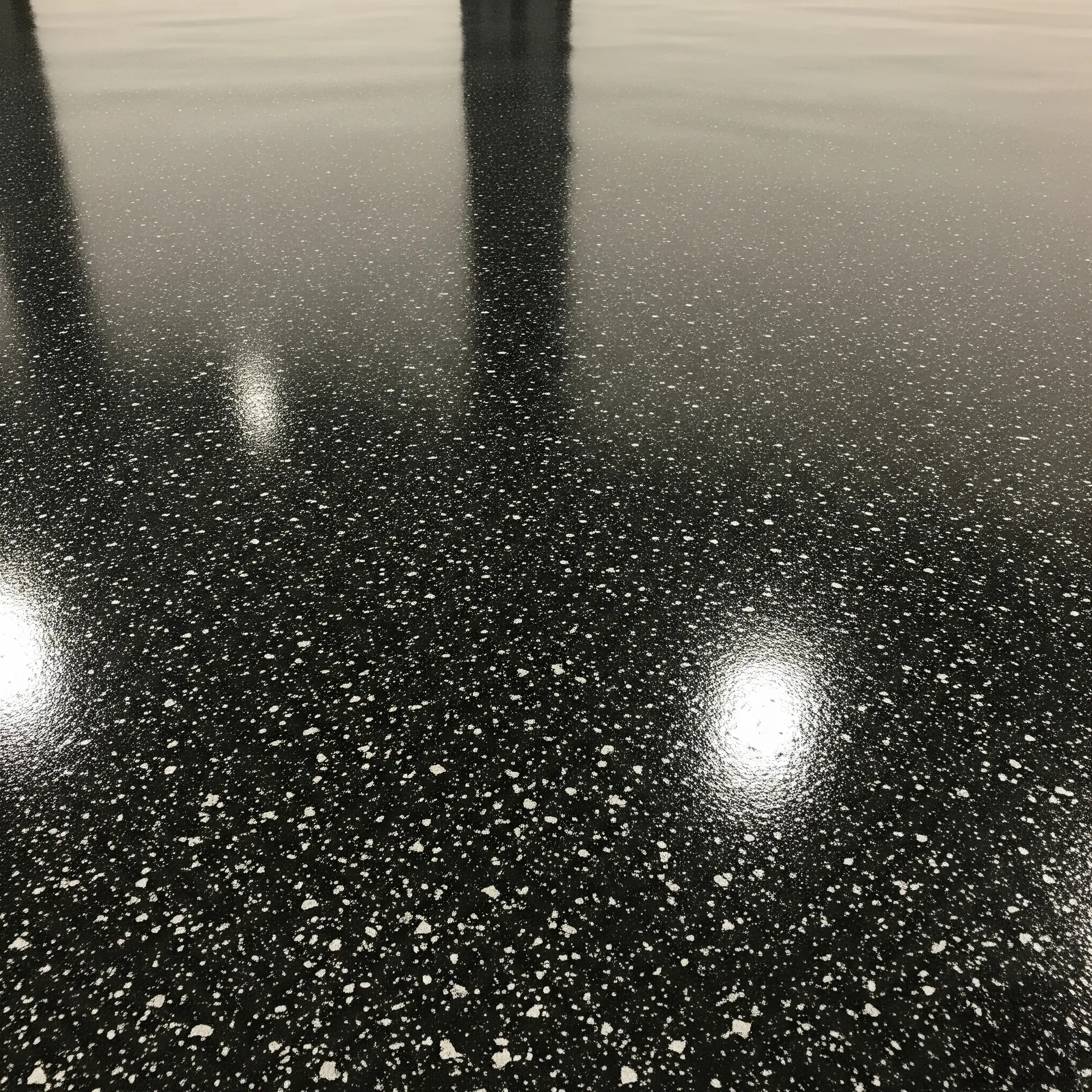 Carbon Flake Polyaspartic Floor by Houston Floor Coatings