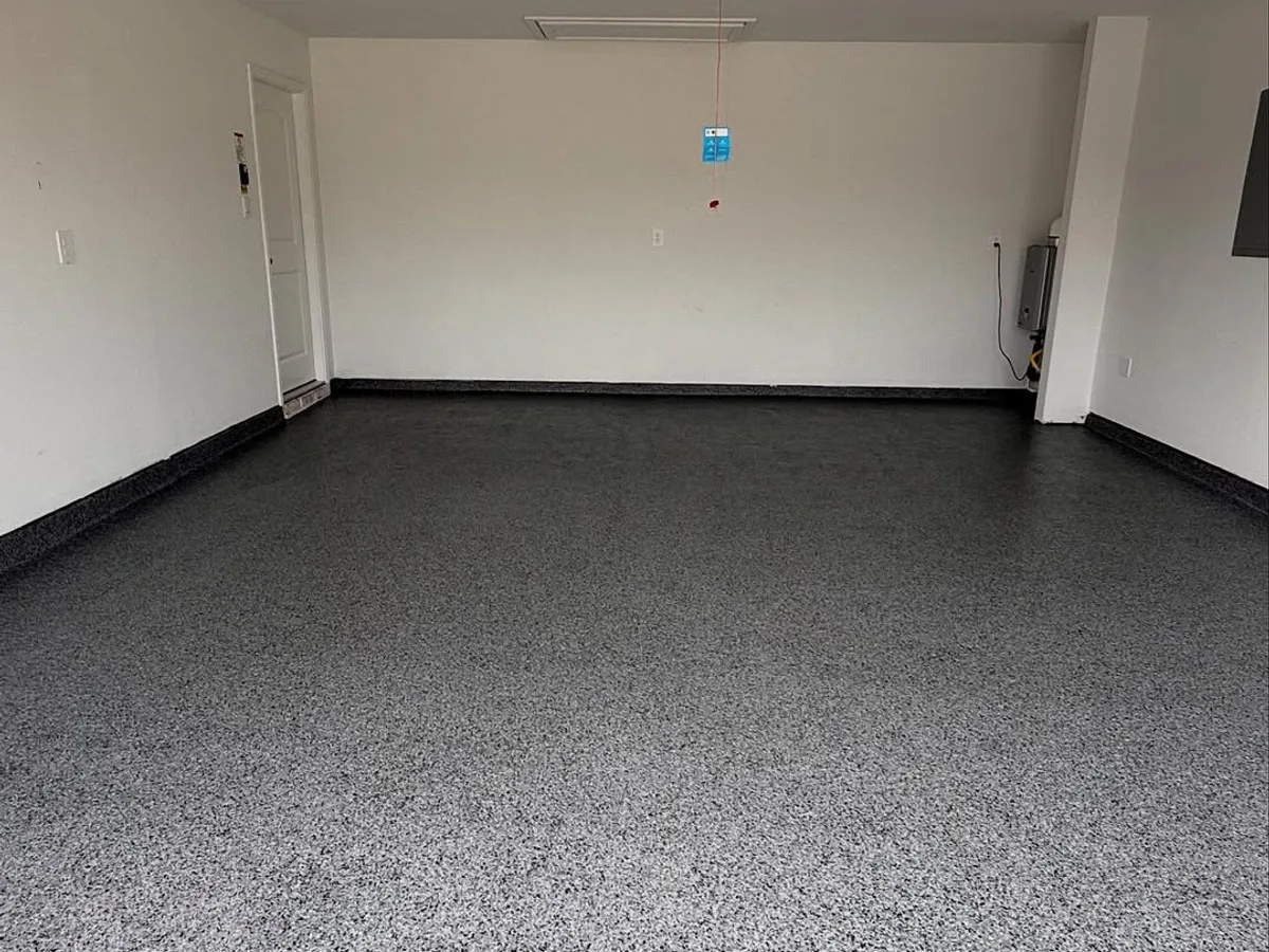 Side-by-side comparison of hybrid epoxy and 1-day fast-cure garage floor systems
