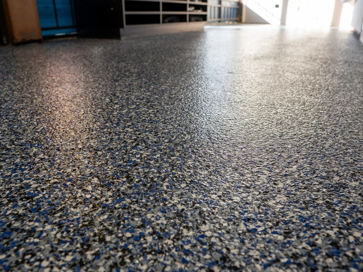 Epoxy garage floor coating in a Kingwood, TX home in the Livable Forest