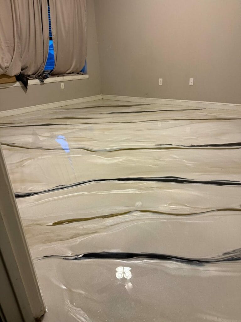 White marbled metallic floor with black and gold veins