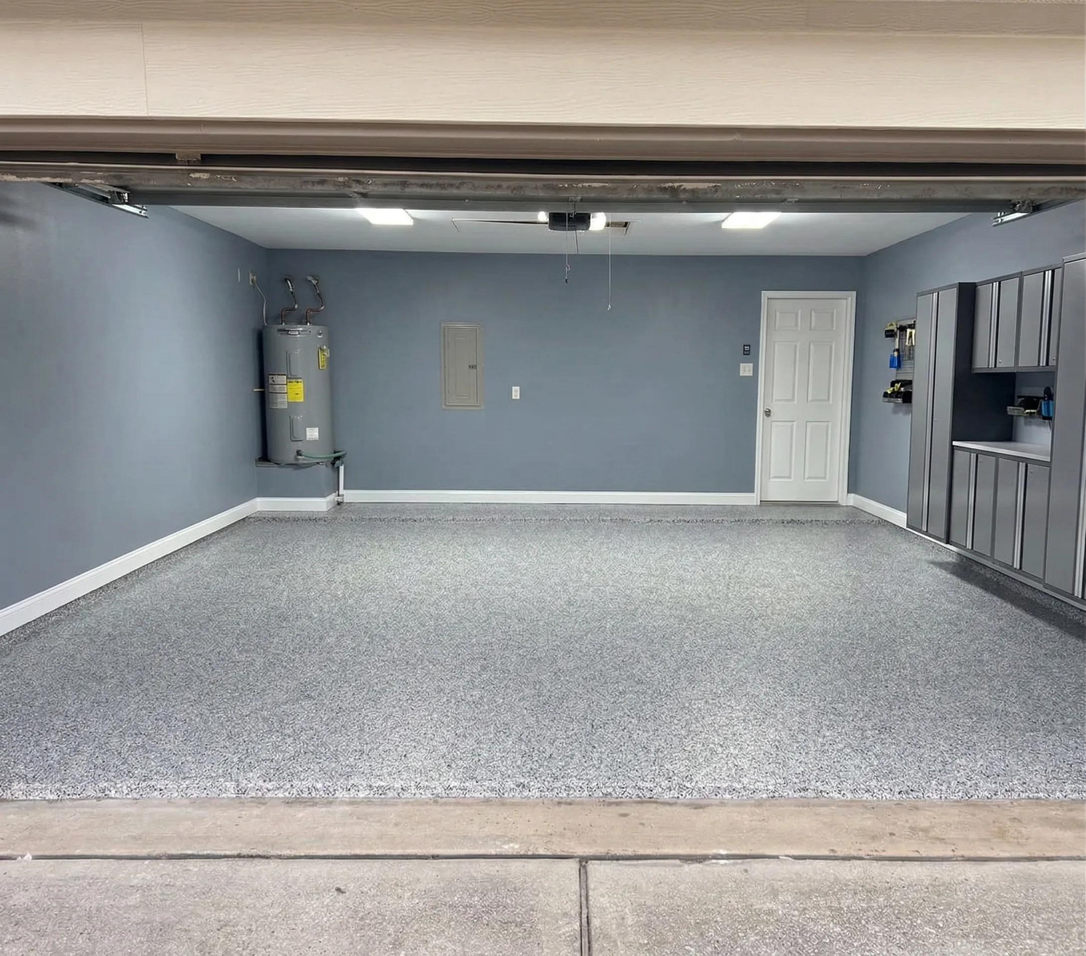 After: epoxy coated garage floor in Houston