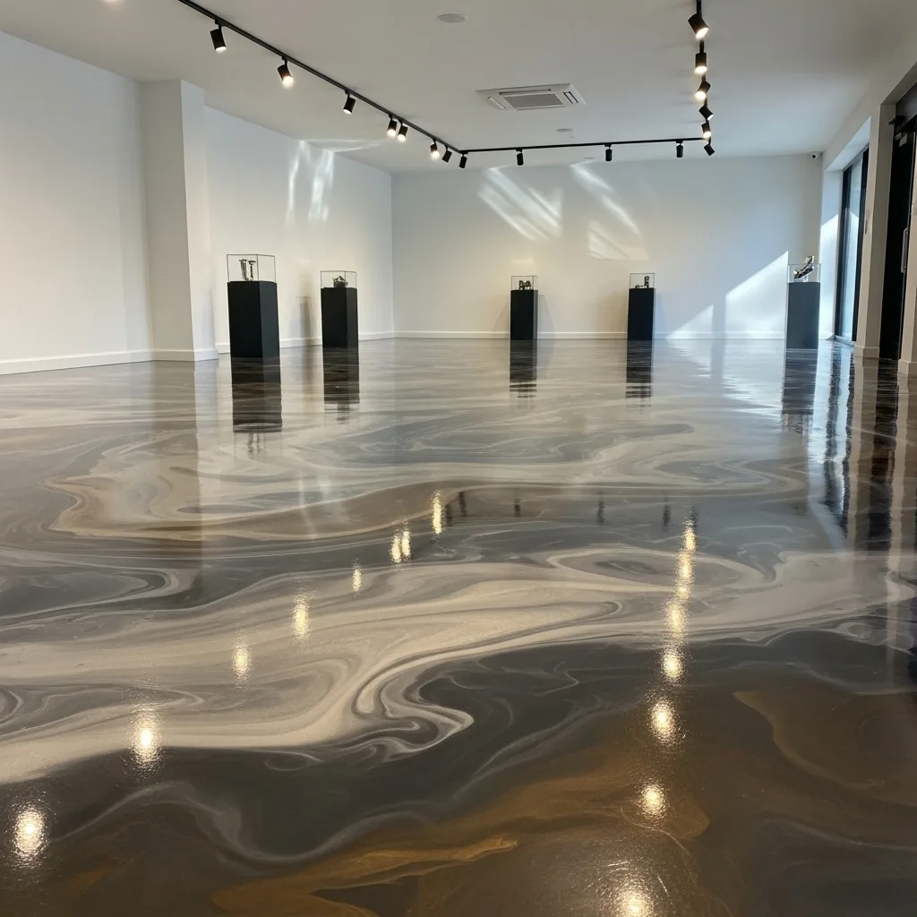 Metallic decorative epoxy floor